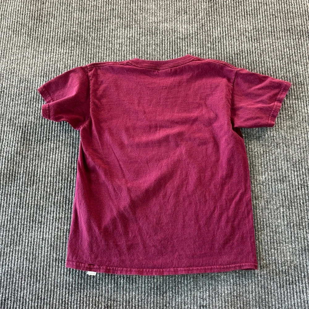 Gildan Miami Beach Florida Wave Graphic T Shirt Youth Small Maroon Souvenir Tee